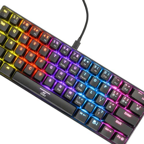 Ant Esports MK1200 Mini Wired Mechanical Gaming Keyboard with RGB Backlit Lighting and 60 Compact Form Factor - Red Switch-M00000001325