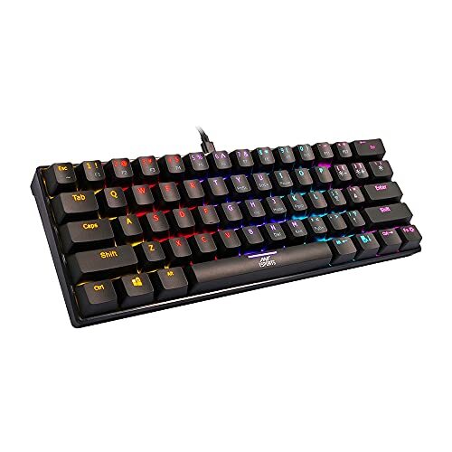 Ant Esports MK1200 Mini Wired Mechanical Gaming Keyboard with RGB Backlit Lighting and 60 Compact Form Factor - Red Switch-M00000001325