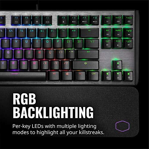 Cooler Master CK530 V2 Tenkeyless Gaming Mechanical Keyboard Brown Switch with RGB Backlighting, On-The-Fly Controls, and Aluminum Top Plate