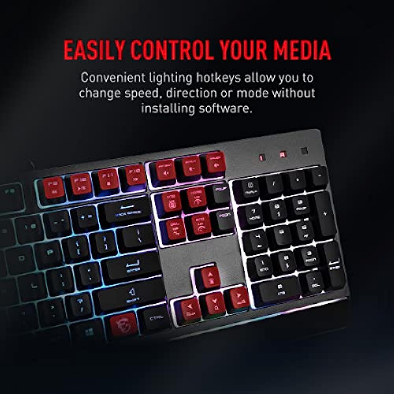 MSI Vigor GK30 RGB Wired Gaming Keyboard, 6-Zone RGB Lighting, Water Repellent & Splash-Proof, Mechanical-Like Plunger Switches