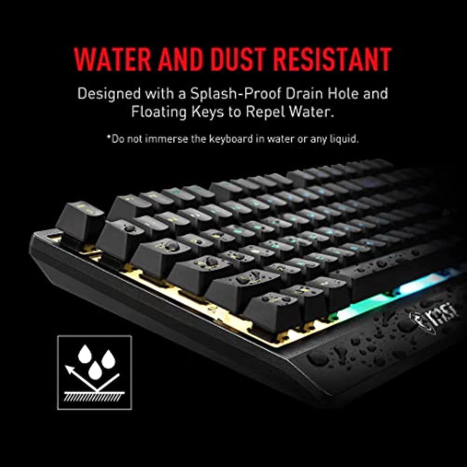 MSI Vigor GK30 RGB Wired Gaming Keyboard, 6-Zone RGB Lighting, Water Repellent & Splash-Proof, Mechanical-Like Plunger Switches