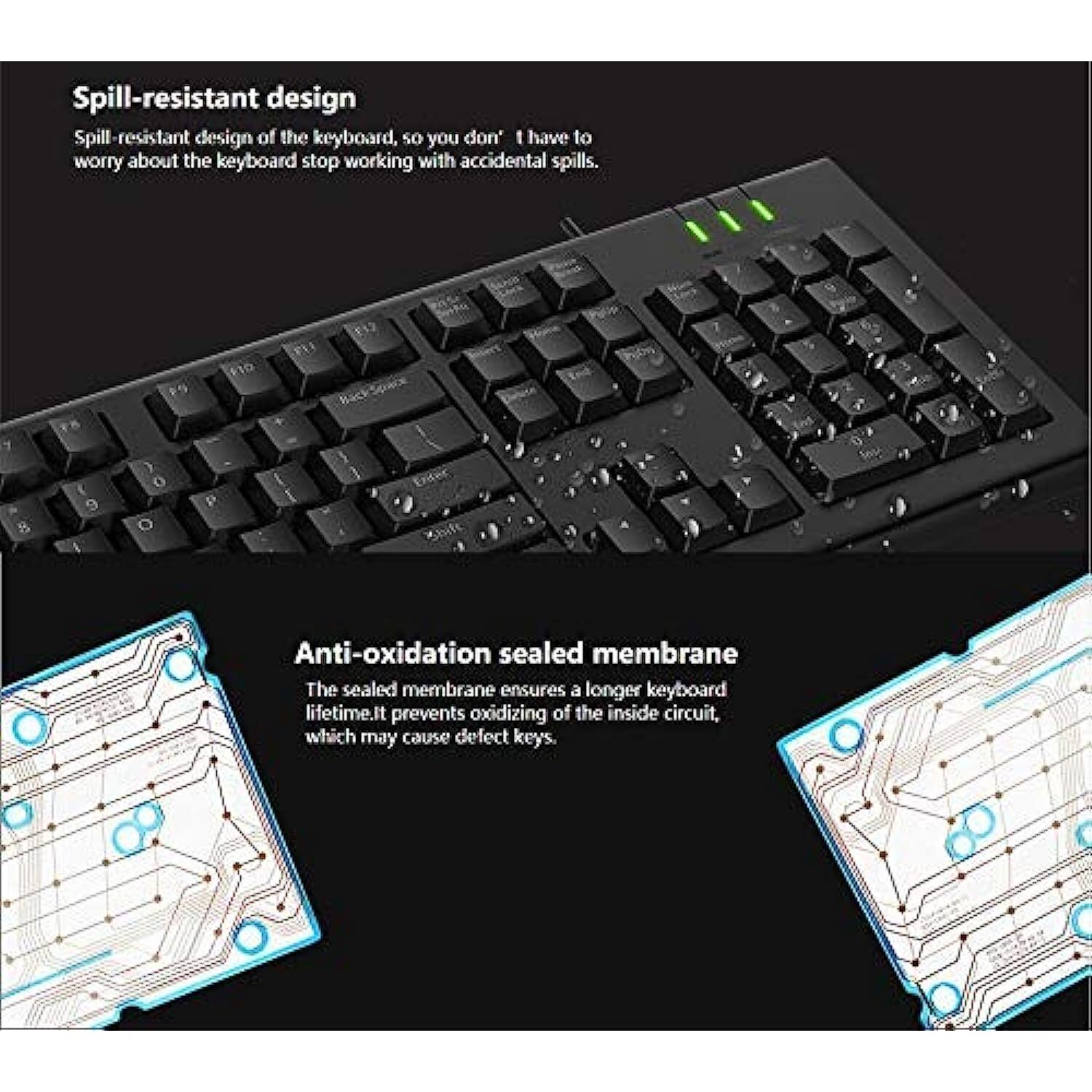 Rapoo NK1800 Spill Resistance Wired USB Keyboard