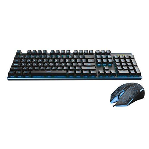 Rapoo V100S Gaming Keyboard & Mouse Combo with Adjustable Backlit, Optical Gaming Mouse with 6400 DPI