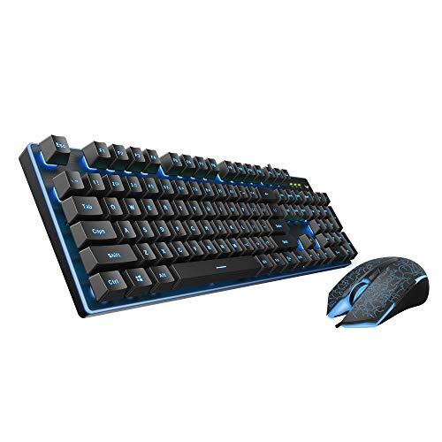 Rapoo V100S Gaming Keyboard & Mouse Combo with Adjustable Backlit, Optical Gaming Mouse with 6400 DPI