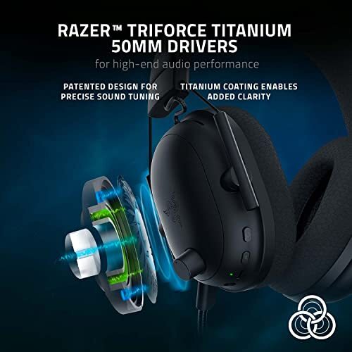 Razer BlackShark V2 Pro Wireless Gaming On Ear Headset - Black | THX 7.1 Spatial Surround Sound - 50mm Drivers - Detachable Mic - for PC, PS5, PS4, Switch - RZ04-03220100-R3M1