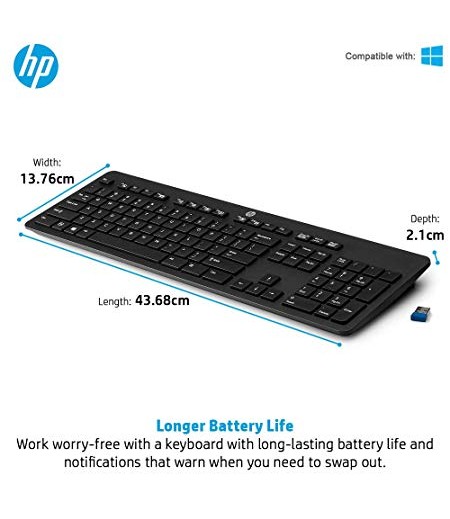 HP Pavilion 600 Wireless Keyboard and Mouse Combo (Black)-M000000000135 www.mysocially.com