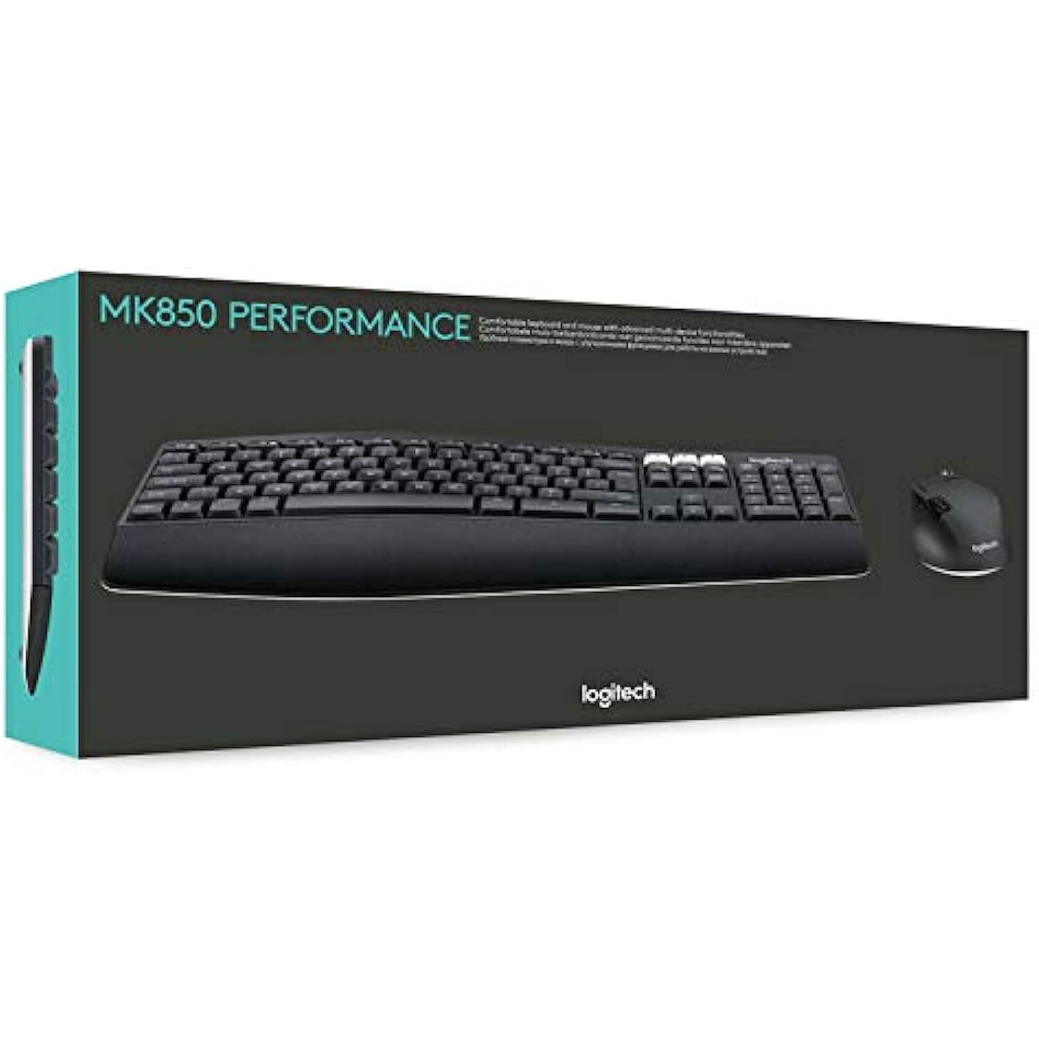 Logitech MK850 Multi-Device Wireless Keyboard and Mouse Set, 2.4GHz Wireless & Bluetooth, Curved Keyframe , 12 Programmable Keys, 3-Year Battery Life, PC/Mac