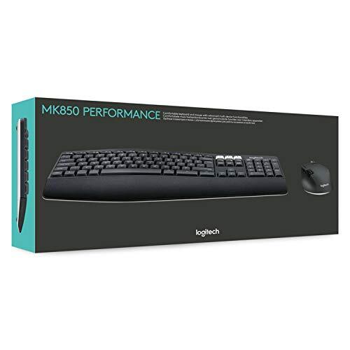 Logitech MK850 Multi-Device Wireless Keyboard and Mouse Set, 2.4GHz Wireless & Bluetooth, Curved Keyframe , 12 Programmable Keys, 3-Year Battery Life, PC/Mac