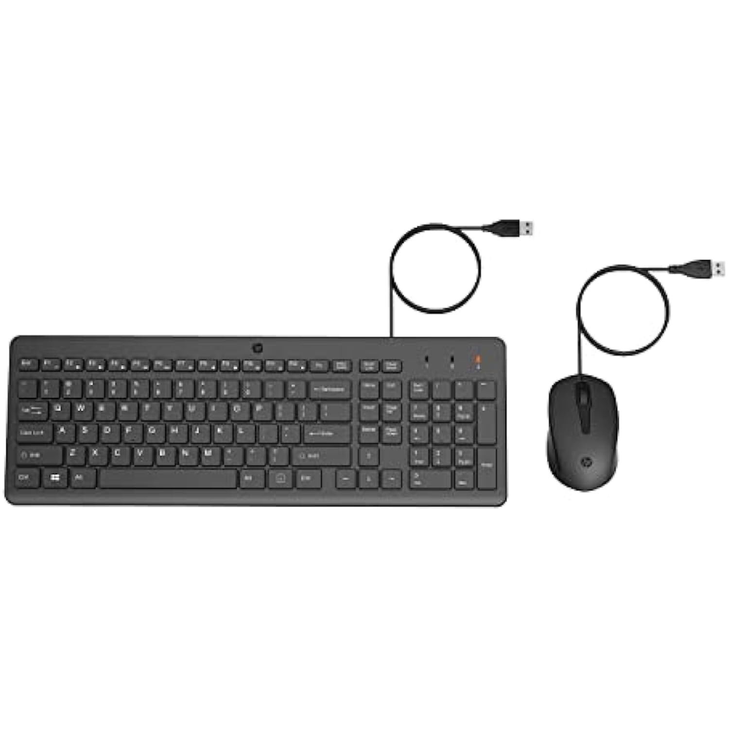 HP 150 Wired Keyboard and Mouse Combo with Instant USB Plug-and-Play Setup, 12 Shortcut Keys, 6° Adjustable Slope Keyboard and 1600 DPI Optical Sensor Mouse (3-Years Warranty, 240J7AA)