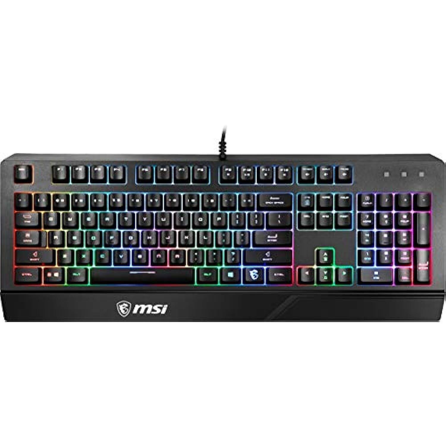 MSI Vigor GK20 US Backlit RGB Wired Dedicated Hotkeys Anti-Ghosting Water Resistant Gaming Keyboard Black