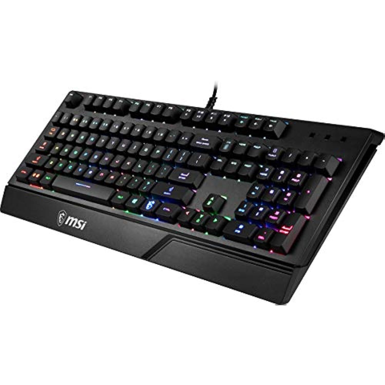 MSI Vigor GK20 US Backlit RGB Wired Dedicated Hotkeys Anti-Ghosting Water Resistant Gaming Keyboard Black