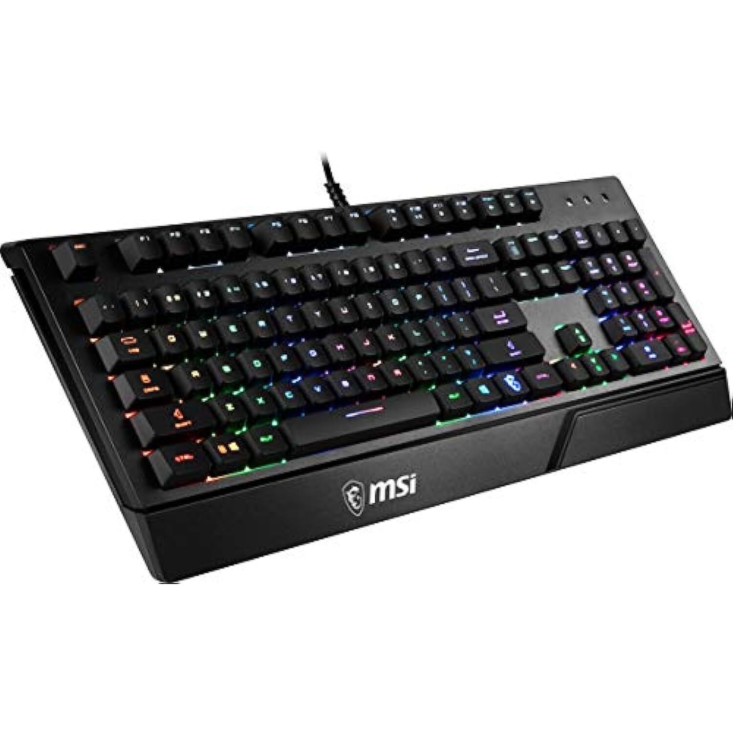 MSI Vigor GK20 US Backlit RGB Wired Dedicated Hotkeys Anti-Ghosting Water Resistant Gaming Keyboard Black