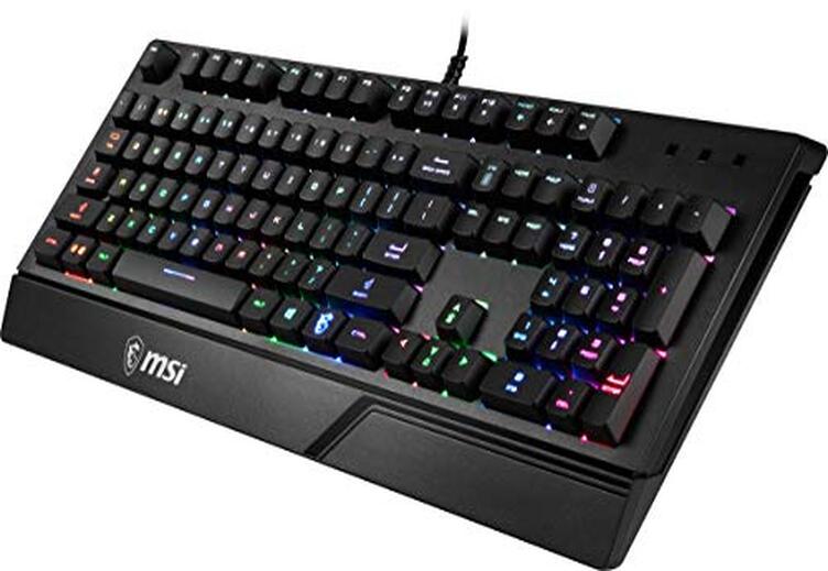 MSI Vigor GK20 US Backlit RGB Wired Dedicated Hotkeys Anti-Ghosting Water Resistant Gaming Keyboard Black