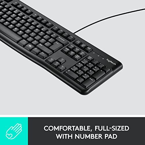 Logitech Plug and Play USB Keyboard K120, Black