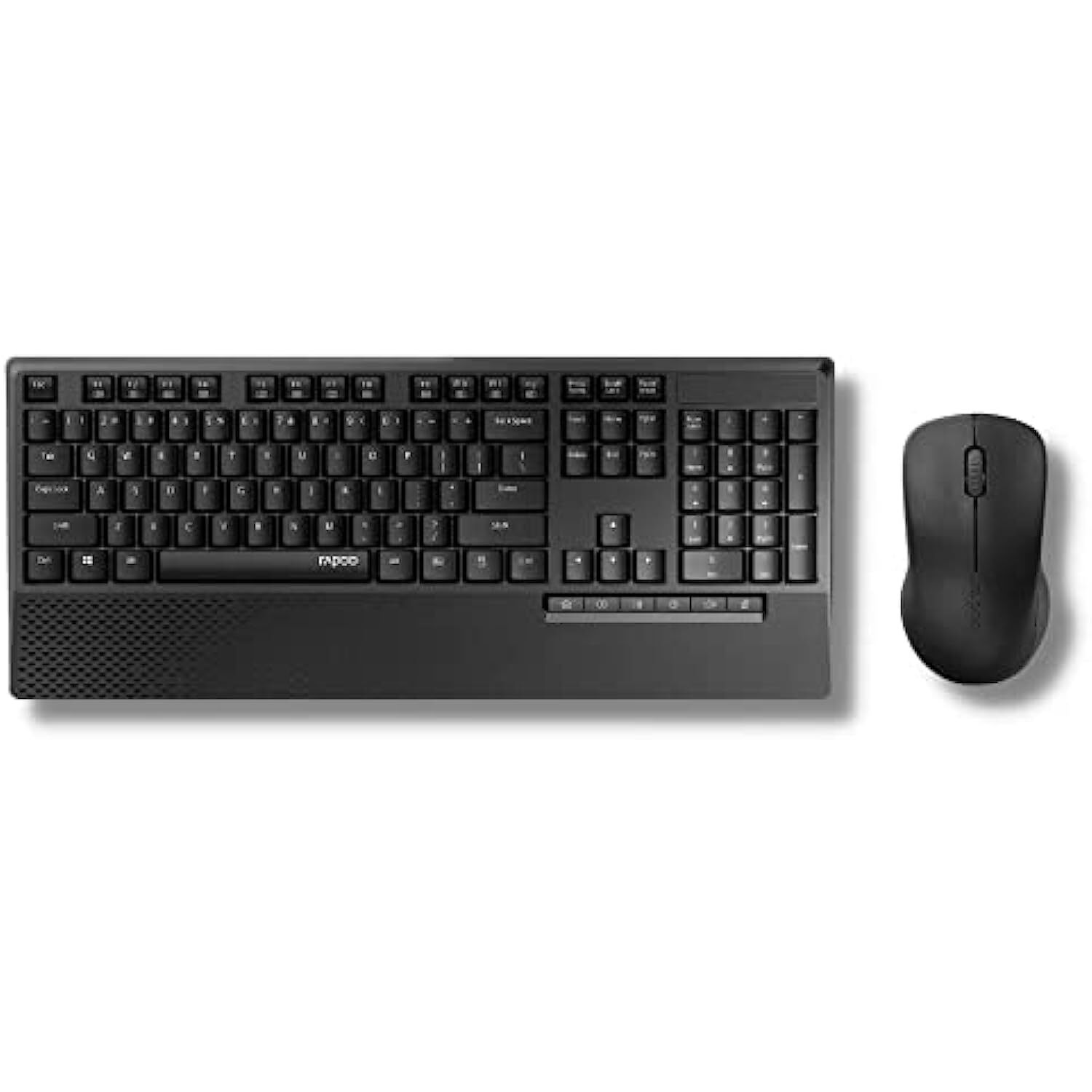 Rapoo X1960 Wireless Optical Mouse & Keyboard Spill Resistance Multimedia Hotkeys 1000DPI Black