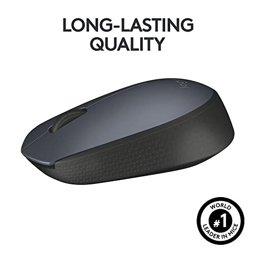 Logitech M170 Wireless Mouse, 2.4 GHz with USB Mini Receiver, Optical Tracking, 12-Months Battery Life, Ambidextrous PC/Mac/Laptop - Grey/Black