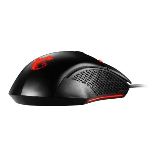 MSI Clutch GM08 Wired Gaming Mouse - PixArt PAW 3519 Optical Sensor, Up to 4200 DPI, Adjustable Weight Systems, Interchangeable DPI Settings, Gaming Switches, for PC and Laptop