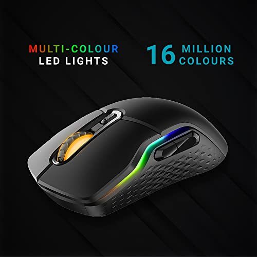 RAPOO VT200 Wired/Wireless Optical Gaming Mouse with Ergonomic Design, 5000 DPI, 7 Programmable Buttons, 1000Hz USB Polling Rate, Onboard Memory, RGB Backlight & Braided Cable.