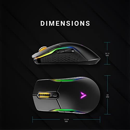 RAPOO VT200 Wired/Wireless Optical Gaming Mouse with Ergonomic Design, 5000 DPI, 7 Programmable Buttons, 1000Hz USB Polling Rate, Onboard Memory, RGB Backlight & Braided Cable.