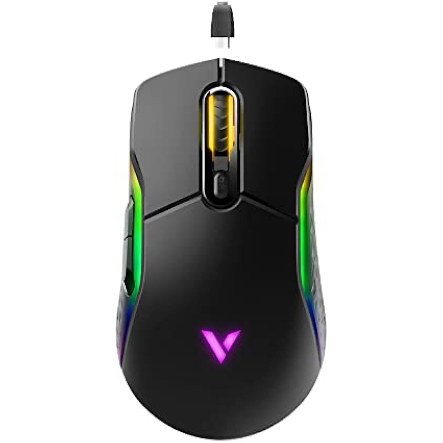 RAPOO VT200 Wired/Wireless Optical Gaming Mouse with Ergonomic Design, 5000 DPI, 7 Programmable Buttons, 1000Hz USB Polling Rate, Onboard Memory, RGB Backlight & Braided Cable.