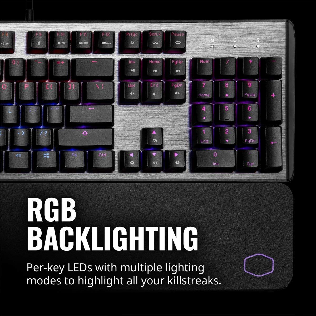 Cooler Master CK550 V2 USB-A Mechanical Keyboard - Full Size | Blue Switch | RGB Lights | Software Control | Aluminum Top Plate | Gaming Keyboard | Wrist Rest Included | Abs Double Injection Keycaps