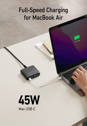 Anker 65W 4 Port GaN Fast Charger, PowerPort Atom III Slim Wall Charger, Patented PIQ 3.0 Technology with Dual Ports USB A & USB C (45W Max), for MacBook, Laptops, iPad Pro, iPhone, and More-M00000001428