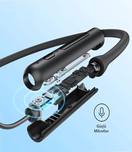 Soundcore Anker Life U2i Wireless In Ear Bluetooth Neckband with 20 H Playtime, 10 mm Drivers, Crystal-Clear Calls with CVC 8.0 Noise Cancelling Mic, USB-C Fast Charging, Foldable and Lightweight Build