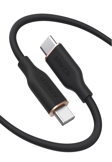 Anker Powerline Iii Flow 100W 6Ft Usb 2.0 Type C Usb C To Usb C Fast Charge Cable For Tablet, Laptop, Smartphone, Macbook Pro 2020/ Ipad Pro 2020/Ipad Air, Galaxy S20/Pixel/Switch/Lg (Midnight Black)