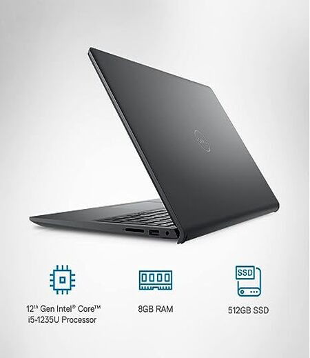 Dell Inspiron 3520 Laptop,12th Gen Intel i5-1235U, 8GB, 512GB SSD, 15.6" (39.62Cms) FHD WVA AG 120Hz 250 nits, Win 11 + MSO'21, Black, (D560865WIN9B, 1.65Kgs)