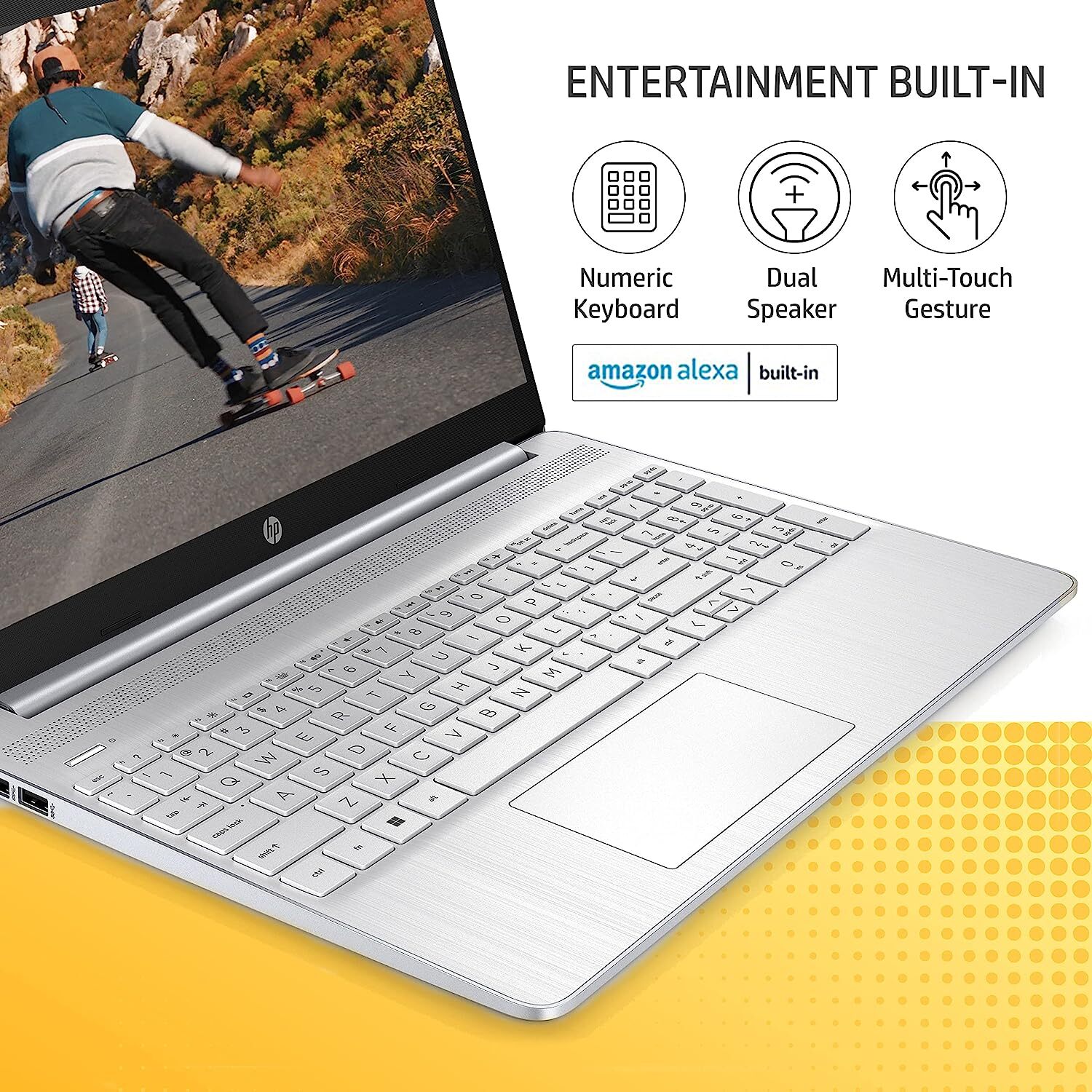 HP Laptop 15s, 11th Gen Intel Core i3-1115G4, 15.6-inch (39.6 cm), FHD, 8GB DDR4, 512GB SSD, Intel UHD Graphics, Thin & Light, Dual Speakers (Win 11, MSO 2021, Silver, 1.69 kg), fr2511TU