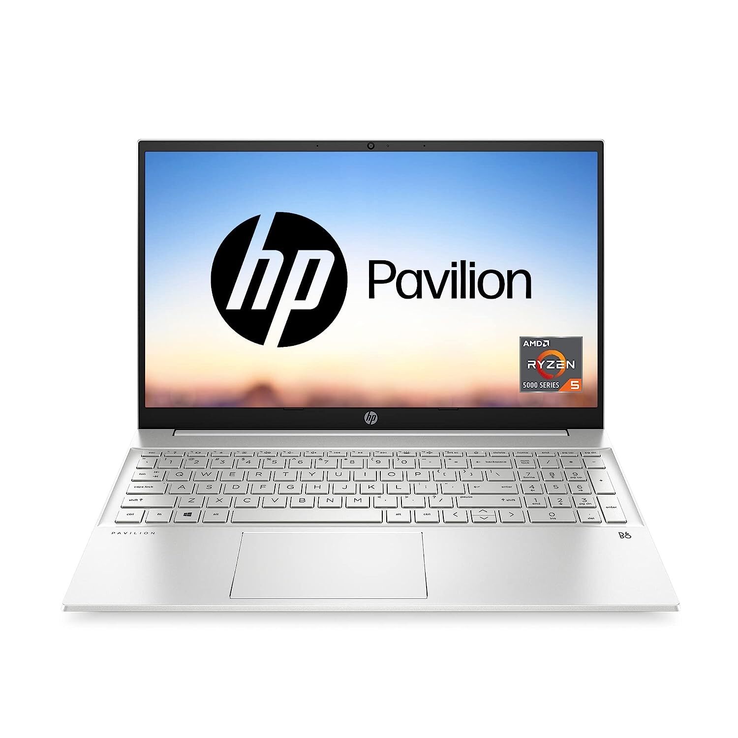 HP Pavilion 15 AMD Ryzen 5-5625U 8Gb Ram/512Gb Ssd 15.6 Inches Laptop Fhd IPS Micro-Edge Display/Radeon Graphics/Windows 11 Home/Backlit Kb/Alexa/B&O Audio/Ms Office 2021, 15-Eh2018Au, Natural Silver