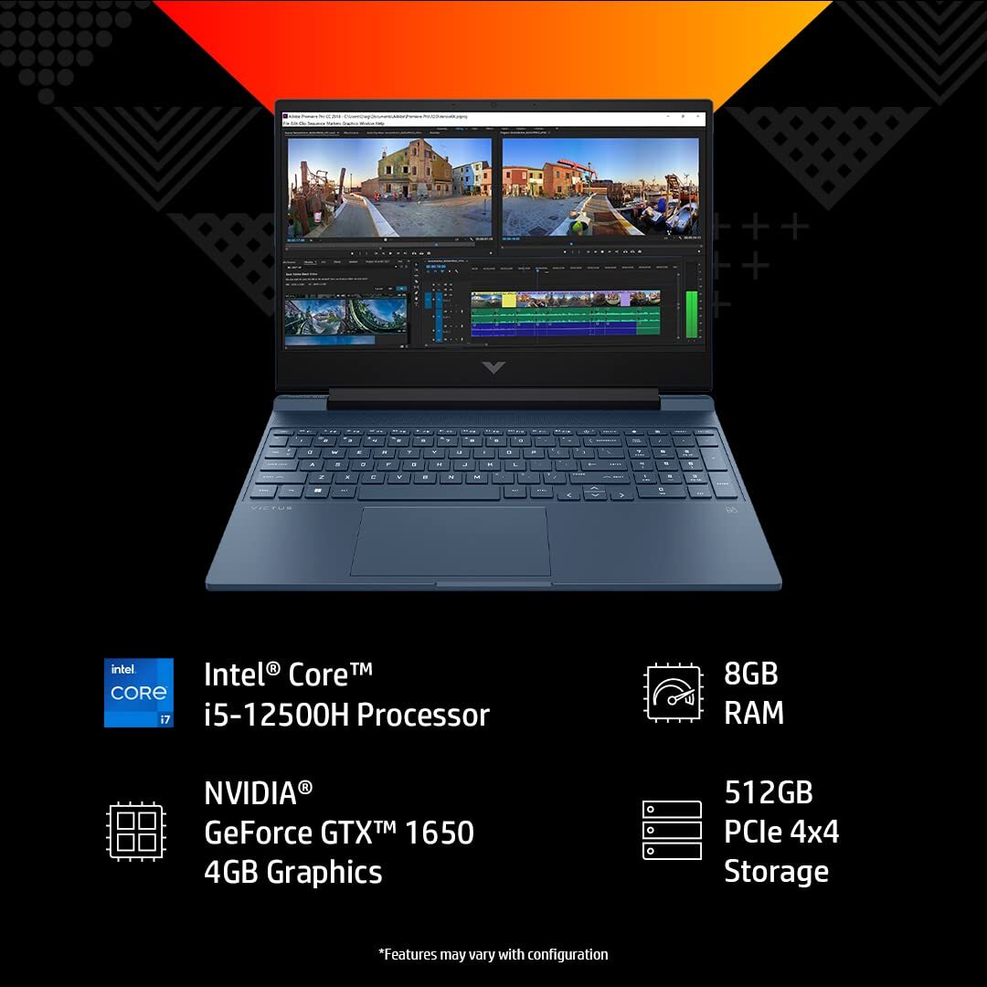 HP Victus 12th Gen Intel Core i5 15.6 inch(39.6 cm) FHD Gaming Laptop (8GB RAM/512GB SSD/GTX 1650 4GB Graphics/144Hz/9ms Response Time/Win 11/MSO/Backlit KB/B&O Audio/Xbox Pass(30 Day)),15-fa0165TX