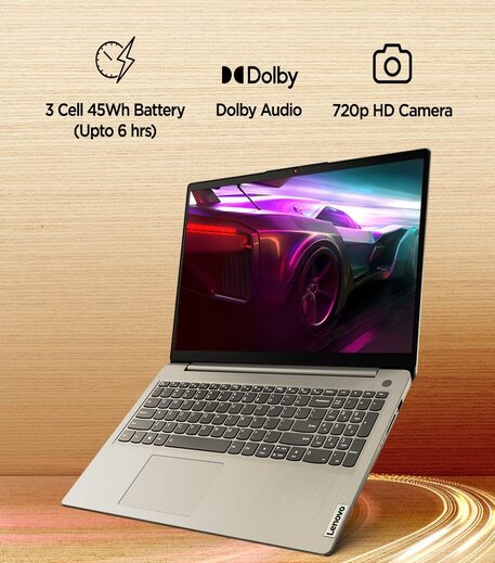 Lenovo IdeaPad Slim 3 Intel Core i5 11th Gen 15.6" (39.62cm) FHD Laptop (16GB/512GB SSD/Win 11/Office 2021/2 Years Warranty/Alexa Built-in/3 Month Game Pass/Arctic Grey/1.65Kg), 82H802XXIN