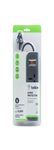 Belkin 3-Socket Surge Protector Universal Socket with 5ft (1.5-Meter) Heavy Duty Cable Overload Protection, Extension Cord Comes with 5 Years Manufacturer Warranty, Grey Color