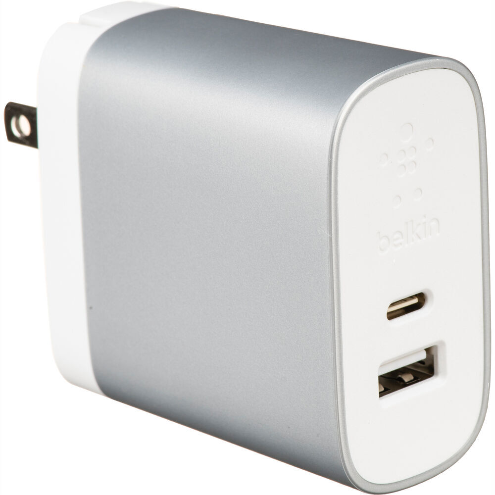 Belkin Dual USB Type-C & USB- A 30W wall charger WHITE-M00000001551