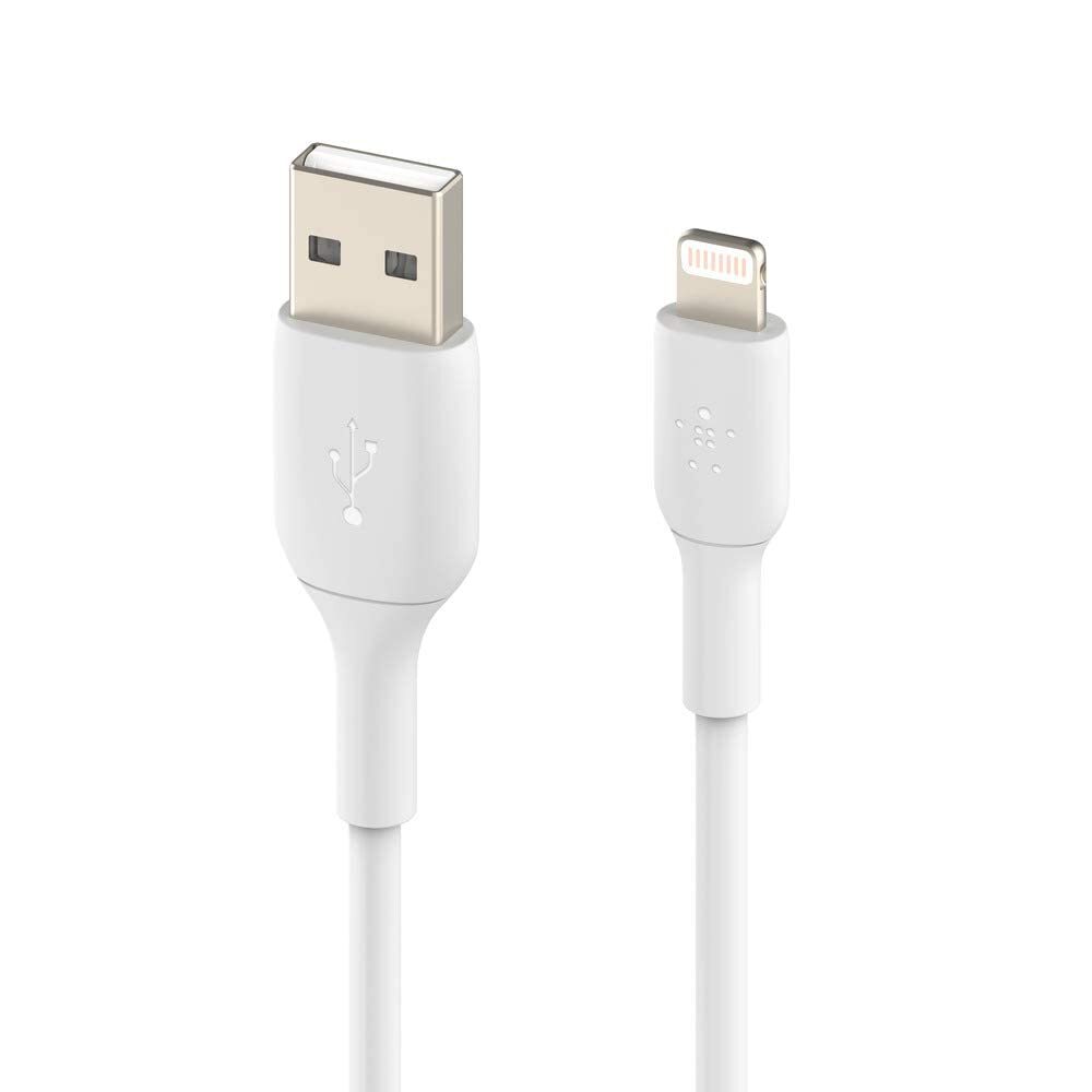 Belkin Apple Certified Lightning to USB Charge and Sync Cable for iPhone, iPad, Air Pods, 3.3 feet (1 meters) – White