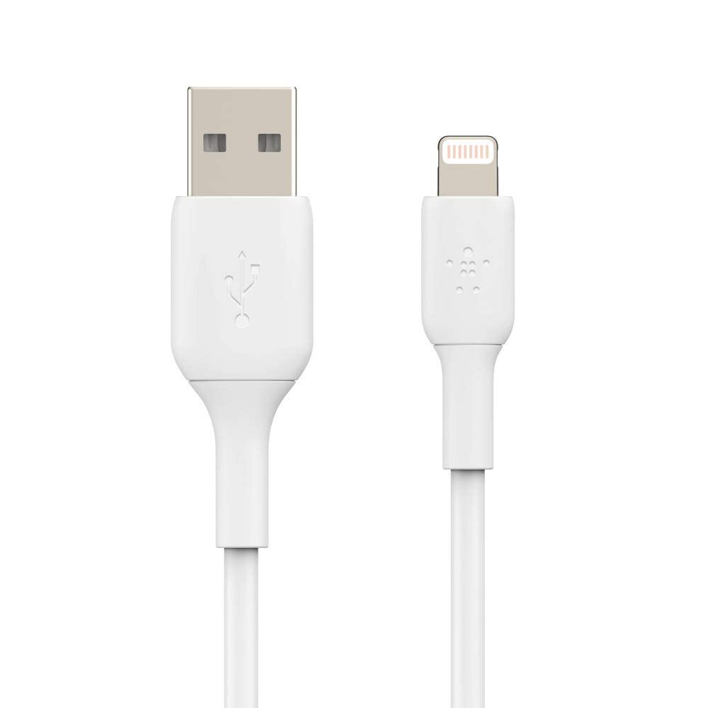 Belkin Apple Certified Lightning to USB A and Sync Cable for iPhone, iPad, Air Pods, 6.6 feet (2 meters) – White