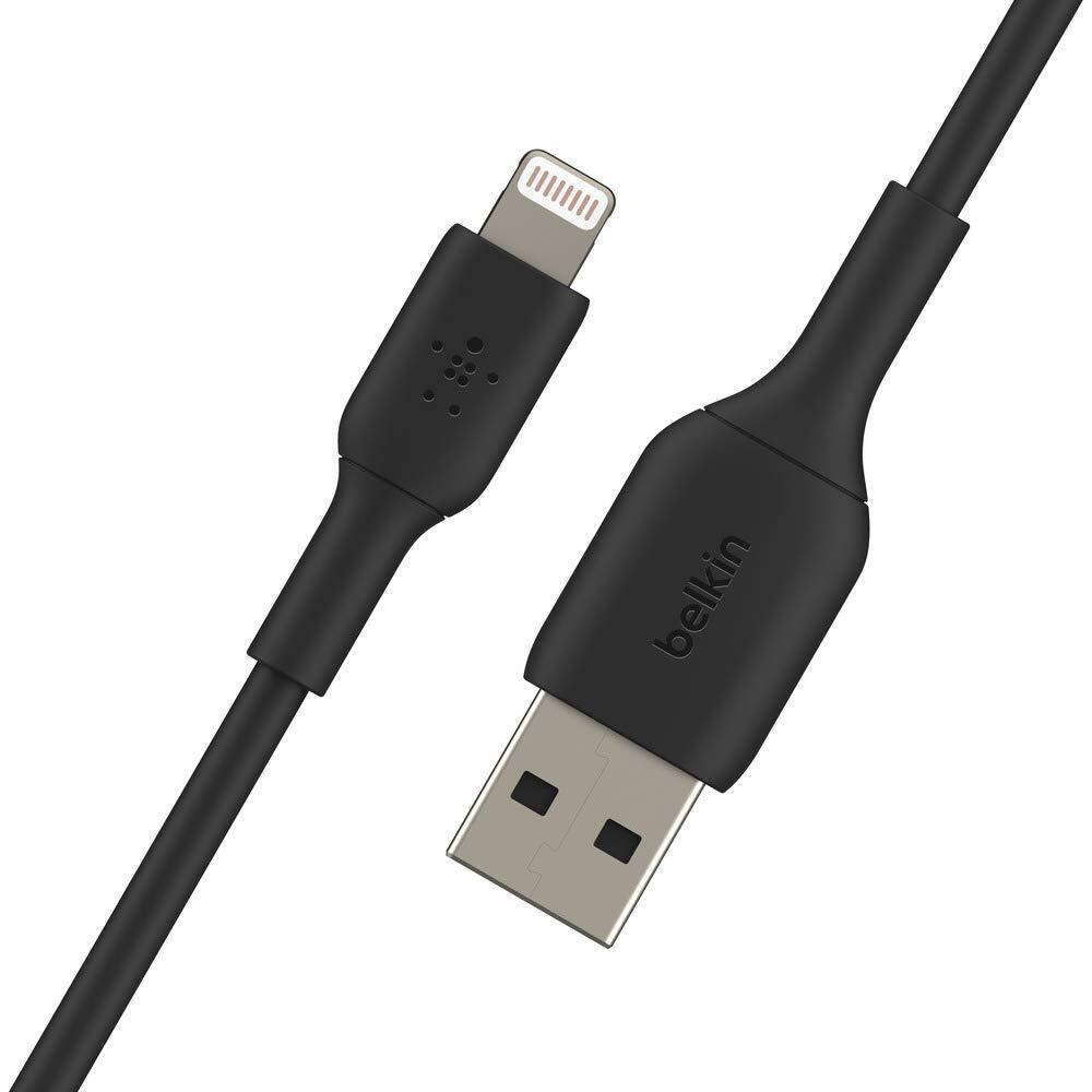 Belkin Apple Certified Lightning to USB Charge and Sync Cable for iPhone, iPad, Air Pods, 9.9 feet (3 meters) – Black