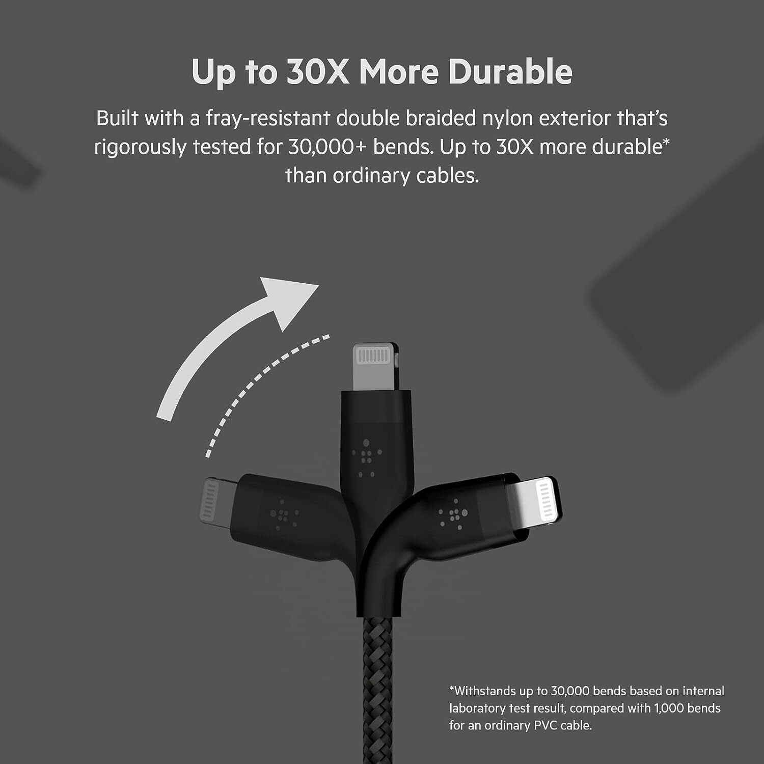 Belkin Apple Certified Lightning To Usb Charge And Sync Flexible Silicone, Double Nylon Braided Cable For Iphone, Ipad, Air Pods, Smartphone 3.3 Feet (1 Meters) Black