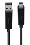 Belkin USB C to USB-A 3.1, Type C Cable Super Speed 10Gbps Transfer Speed for MacBook, Chromebook Pixel, laptops, Hard Drives, Desktop Computer and More, 3A Power Output, Black