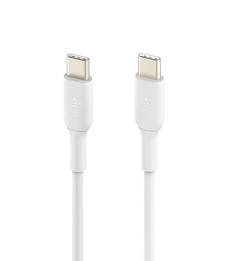 Belkin USB C to USB-C Fast Charging Type C Cable, 60W PD, 3.3 feet (1 meter), USB-IF Certified - White-M00000001643