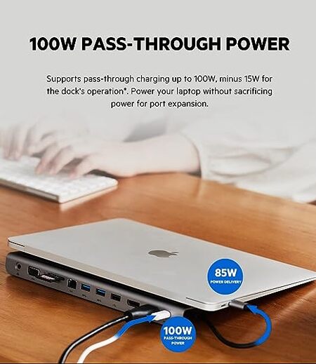 Belkin USB C Hub, 11-in-1 MultiPort Adapter Dock with 4K HDMI, DP, VGA, USB-C 100W PD Pass-Through Charging, 3 USB A, Gigabit Ethernet, SD, MicroSD, 3.5mm Ports for MacBook Pro, Air, XPS and More