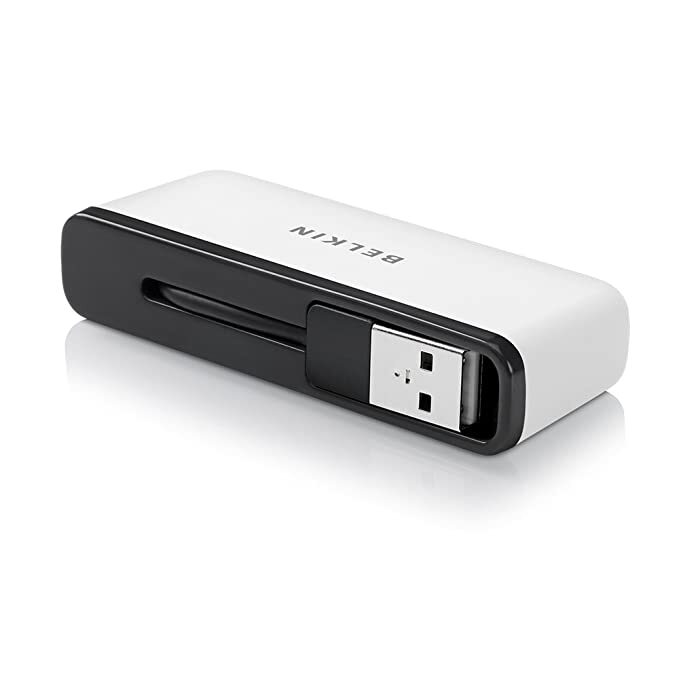 Belkin 4-Port USB to USB 2.0 Ultra-Mini Hub Adapter for MacBook, Laptop and Desktop (White)