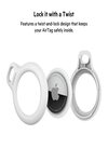 Belkin AirTag Case Secure Holder with Key Chain for Apple Air Tag Protective Cover with Advance Scratch Resistance - White Colour (F8W973)