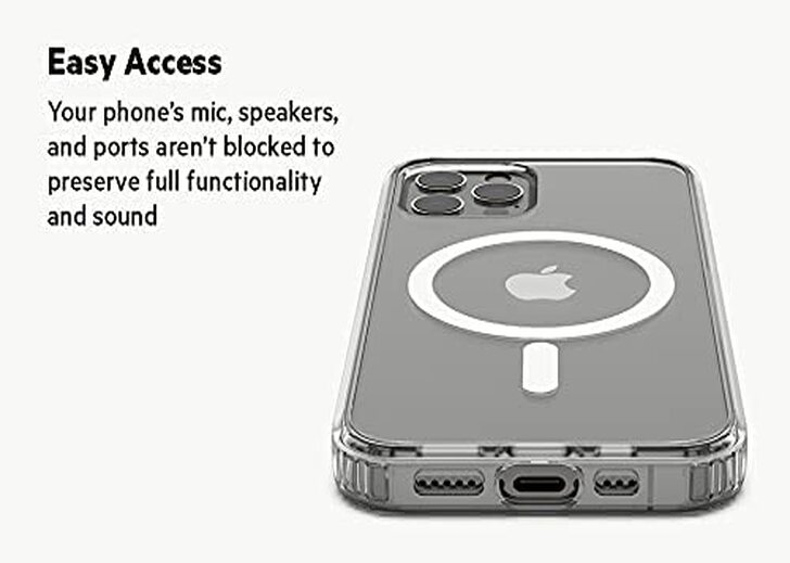 Belkin Thermoplastic Polyurethane for iPhone 12 Mini Magnetic Protective Clear Case, Lightweight Design, MagSafe Compatible, Anti-Microbial Coating (Reduces Bacteria by 99%), Screen-Down Protection