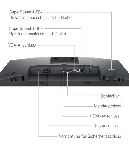 Dell 24" (60.96 cm) FHD Monitor 1920 x 1080 Pixels at 60 Hz|IPS Panel|Brightness 250 cd/m²|Contrast Ratio 1000:1|Colour Support 16.7m|Response Time 8ms (G-to-G) Normal; 5ms (G-to-G) Fast|P2422H-Black