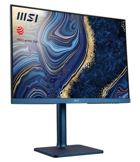 MSI Modern MD241P Ultramarine 24 Inch Monitor - Full HD (1920 x 1080) Pixels, 75Hz, IPS, 5ms, HDMI, Type-C, Adjustable Stand, Speakers, Anti-Glare/-Flicker, Less Blue Light, TÜV Certified, VESA Mount