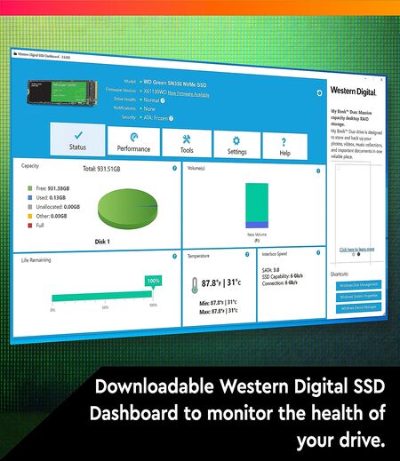 Western Digital WD Green SN350 NVMe 240GB, Upto 2400MB/s, 3 Y Warranty, PCIe Gen 3 NVMe M.2 (2280), Internal Solid State Drive (SSD) (WDS240G2G0C)