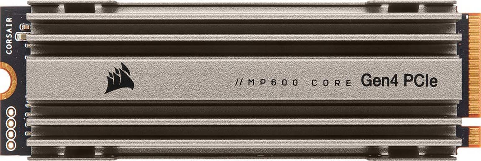 Corsair MP600 CORE 4TB M.2 NVMe PCIe x4 Gen4 SSD (Up to 4,950MB/sec Sequential Read & 3,950MB/sec Sequential Write Speeds, High-Speed Interface, 3D QLC NAND, Built-in Heatspreader) Aluminum