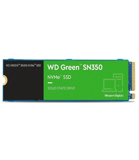 Western Digital WD Green SN350 NVMe 480GB, Upto 2400MB/s, 3 Y Warranty, PCIe Gen 3 NVMe M.2 (2280), Internal Solid State Drive (SSD) (WDS480G2G0C)